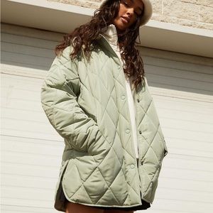 EUC Sage Green Ardene Quilted Jacket